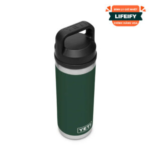 Bình Giữ Nhiệt Cao Cấp YETI Rambler 18oz (540ml) Bottle Chug Cap - Xanh Northwoods Green