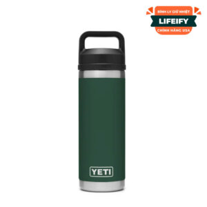 Bình Giữ Nhiệt Cao Cấp YETI Rambler 18oz (540ml) Bottle Chug Cap - Xanh Northwoods Green