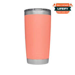 [Chính Hãng] Ly Giữ Nhiệt YETI Rambler 20oz (600ml) Tumbler MagSlider Lid - Coral